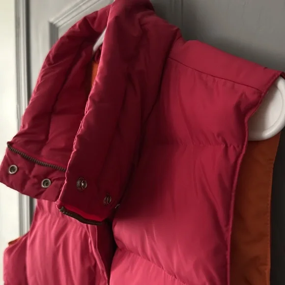 J. Crew Down Puffer Vest Pink And Orange - Picture 3 of 8